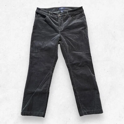 Pantalones Chaps para mujer talla 8 negro terciopelo tiro medio pierna recta extremos doblados Foto 1 de 4