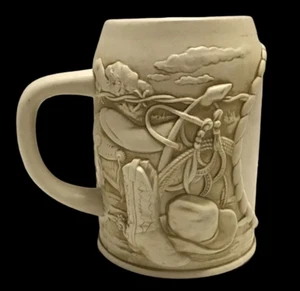 Tazza birra vintage equitazione 3D Stein Western Cowboy made in Thailand 5,5 pollici - Foto 1 di 7