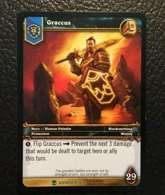 WORLD OF WARCRAFT  Graccus  DOUBLE-SIDED TRADING CARD - Image 1 of 3