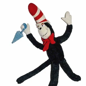 Vintage 1983 Dr. Seuss Cat In The Hat Plush 27" Large Holds Umbrella - Picture 1 of 12