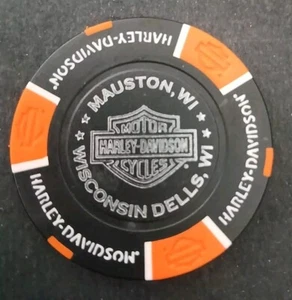 Harley Davidson Poker Chip Coin Reel Brothers Wisconsin Dells Mauston Wisconsin - Picture 1 of 3