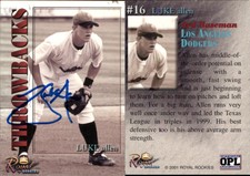 Luke Allen Signed 2001 Royal Rookies Throwbacks #16 Card Los Angeles Dodgers