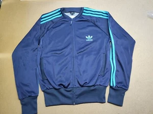 Adidas Sample Vintage Jacket Womens Size 38 Superstar Trefoil Blue Full Zip - Picture 1 of 18