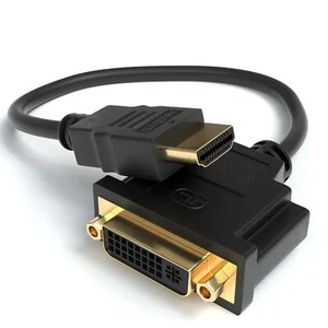 HDMI zu DVI Adapter DVI-I (24+5) Buchse auf HDMI Stecker 4K 1080P Full HD 3D - Bild 1 von 7