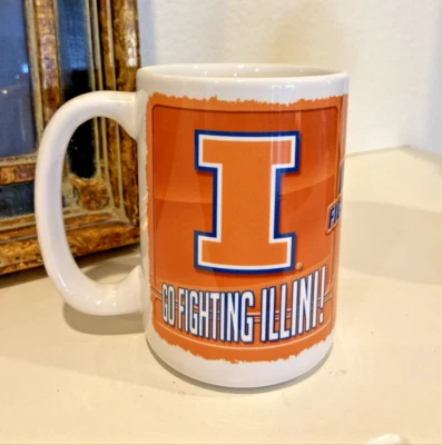 Illinois Fighting Illini 12 oz Coffee Mug cup Large Orange - Image 1 of 3