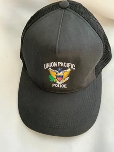 Union Pacific Police Baseball Cap Hat SnapBack Black preowned EUC Golf - Bild 1 von 5