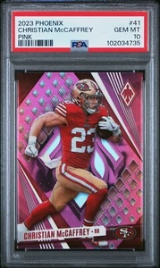 2023 Panini Phoenix Christian McCaffrey #41 Pink /175 PSA 10 GEM MINT 49ers - Bild 1 von 2