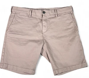 French Connection Mens Cotton Shorts Chino Zip Belt Pink Size 32 - Picture 1 of 14