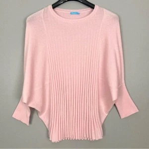 Maglione donna J. McLaughlin Doyle cashmere taglia M maniche dolman rosa a costine - Foto 1 di 7