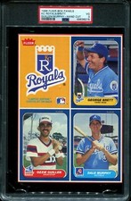 PSA 3 VG 1986 FLEER BOX PANELS GEORGE BRETT / DALE MURPHY RED BORDER 38215 B241