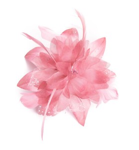 Dusky Pink Feather Comb Fascinator Wedding Races Proms Bridal Hair Accessory 3