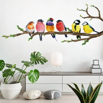 Moda Pájaros Rama Pegatinas de Pared Arte Mural Calcomanía Papel Pintado Hogar Decoración de Pared Foto 1 de 4