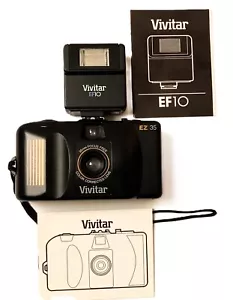 Vivitar EZ35 35MM Point & Shoot Camera + Vivitar EF10 Flash + Instructions - Picture 1 of 8