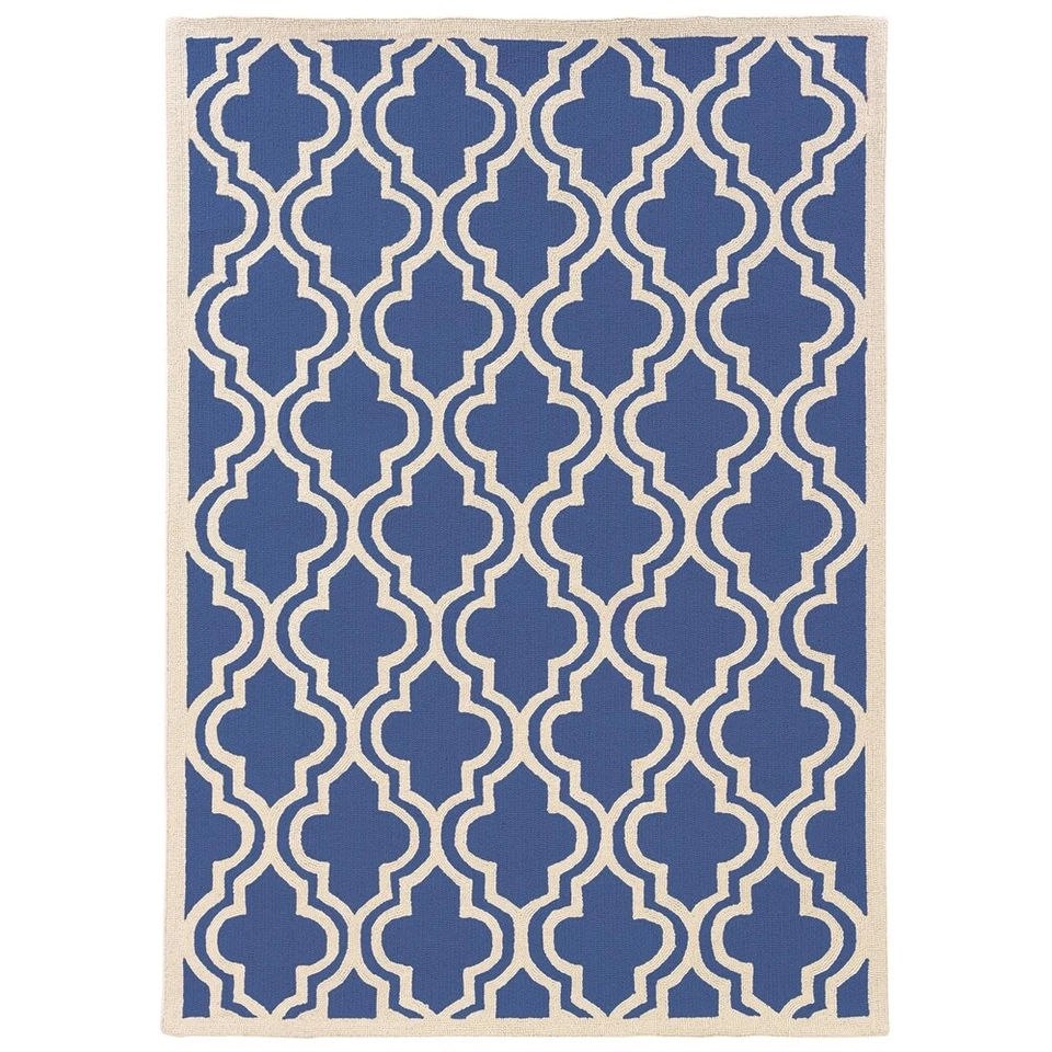 Silhouette Quatrefoil Navy & Ivory 2x3, Rug - Image 1 of 1