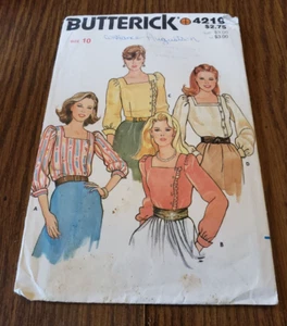 Butterick 4219 Vintage size 10 Square Neck blouses - Picture 1 of 10