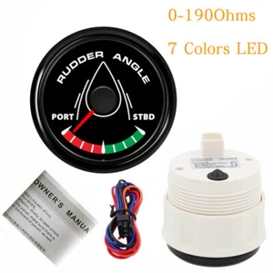 Medidor de ángulo de timón de barco 52 mm PORT-STBD 0-190 ohmios para yate marino 7 colores LED - Imagen 1 de 7