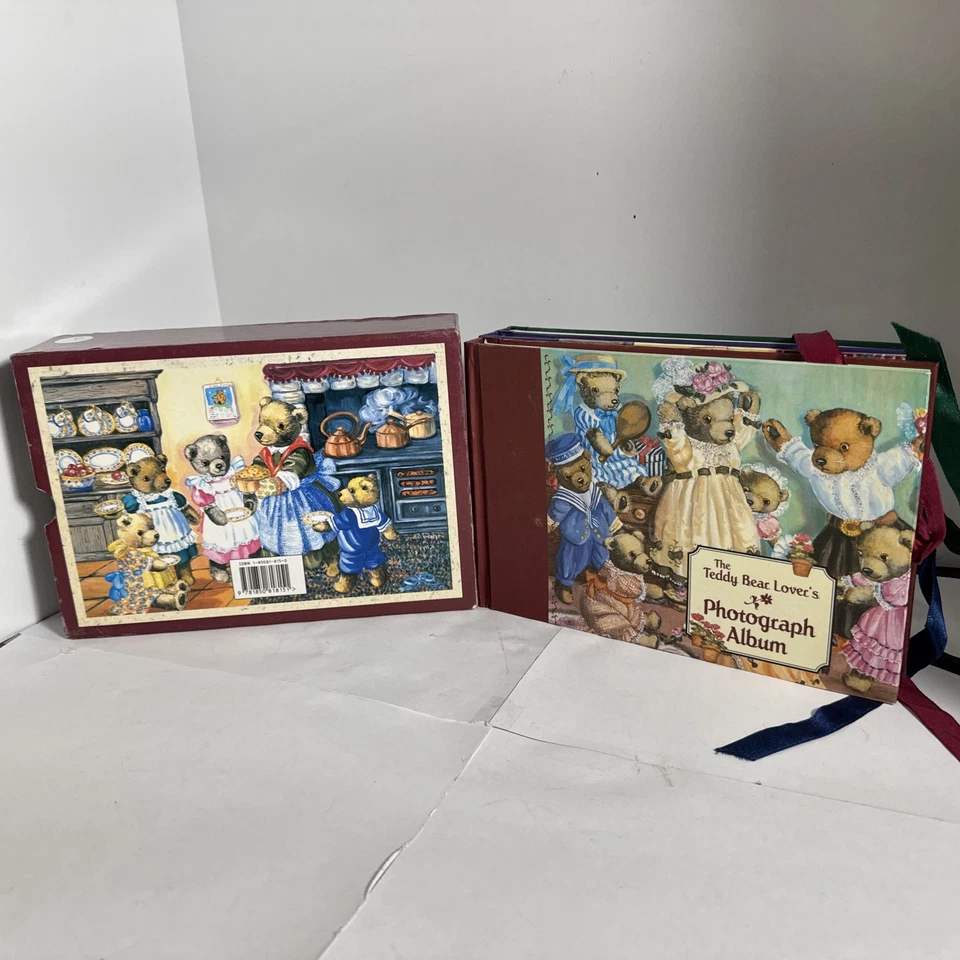Juego de álbum de fotos de The Teddy Bear Lover púrpura verde rojo conjunto de 3 libros en caja Foto 1 de 4