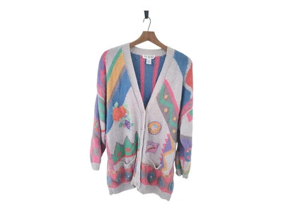 Cárdigan suéter vintage con parche tejido de gran tamaño Juntos M Foto 1 de 4