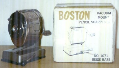 Sacapuntas guía 8 orificios base aspiradora vintage Boston modelo 1071 con caja Foto 1 de 3