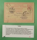 DR WHO 1891 TURKEY POSTAL CARD PRINKIPO TO SWITZERLAND R57838