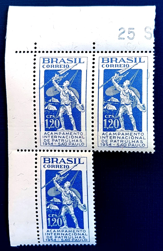 Brasil Scott #802 (3) - Boy Scout ondeando bandera - Como nuevo, NH #B689 Foto 1 de 1