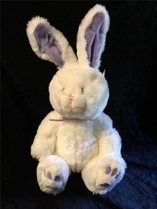 Easter RABBIT PURPLE EAR PLUSH LARGE Just Friends Bunny Stuffed Baby 19" NEW - Picture 1 of 12