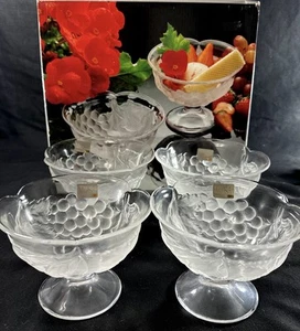 Juego de 4 platos con patas de Sherbet Mikasa Crystal Bounty NOS - Imagen 1 de 7