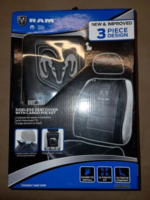 (1)Mopar Ram 3 pc sideless Car Truck Front Bucket Seat Covers - Image 1 of 4
