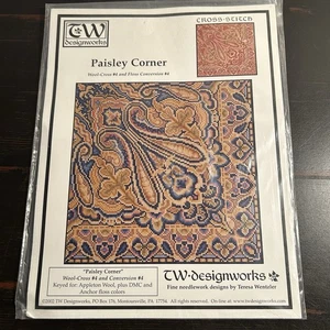 De colección TW Teresa Wentzler PAISLEY CORNER Aguja Punto de Cruz Patrón Gráfico NUEVO - Imagen 1 de 5