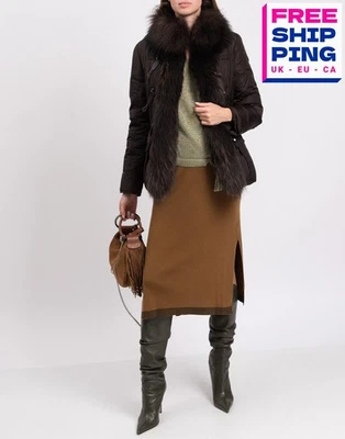 RRP€2285 MONCLER Grillon Down Quilted Jacket Size 2 US-M UK12 Raccoon Fur Trim - Изображение 1 из 4