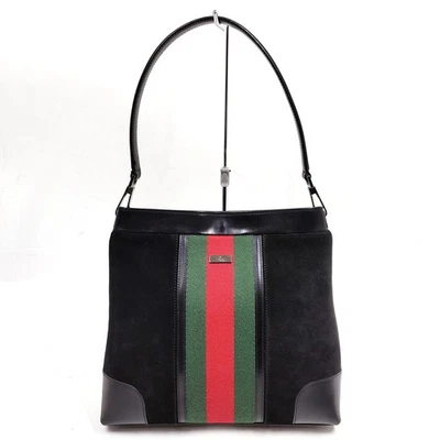 SIN TARIFA Bolso de Mano Gucci Línea Jerez Cuero Gamuza Negro 5501442 Foto 1 de 4