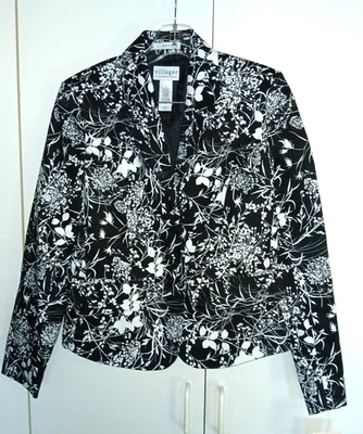 Blazer VILLAGER/LIZ CLAIBORNE ELÁSTICO FORRADO NEGRO/BLANCO PARA DAMA-6-NUEVO CON ETIQUETAS-$74-"NUPLETAS Foto 1 de 4