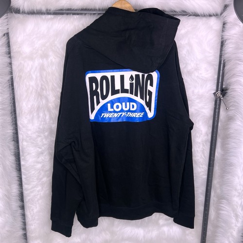 SUPREME Felpa con cappuccio Rolling Loud Tune Up 2023 3XL maglione nero grafica 28x31