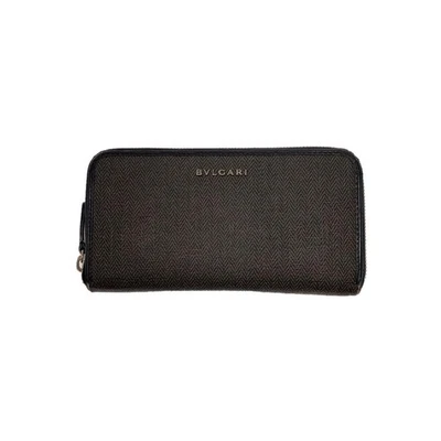 Usado BVLGARI◆Carteira longa/PVC/CINZA/padrão allover/masculino/FG-L15-32587 - Imagem 1 de 4