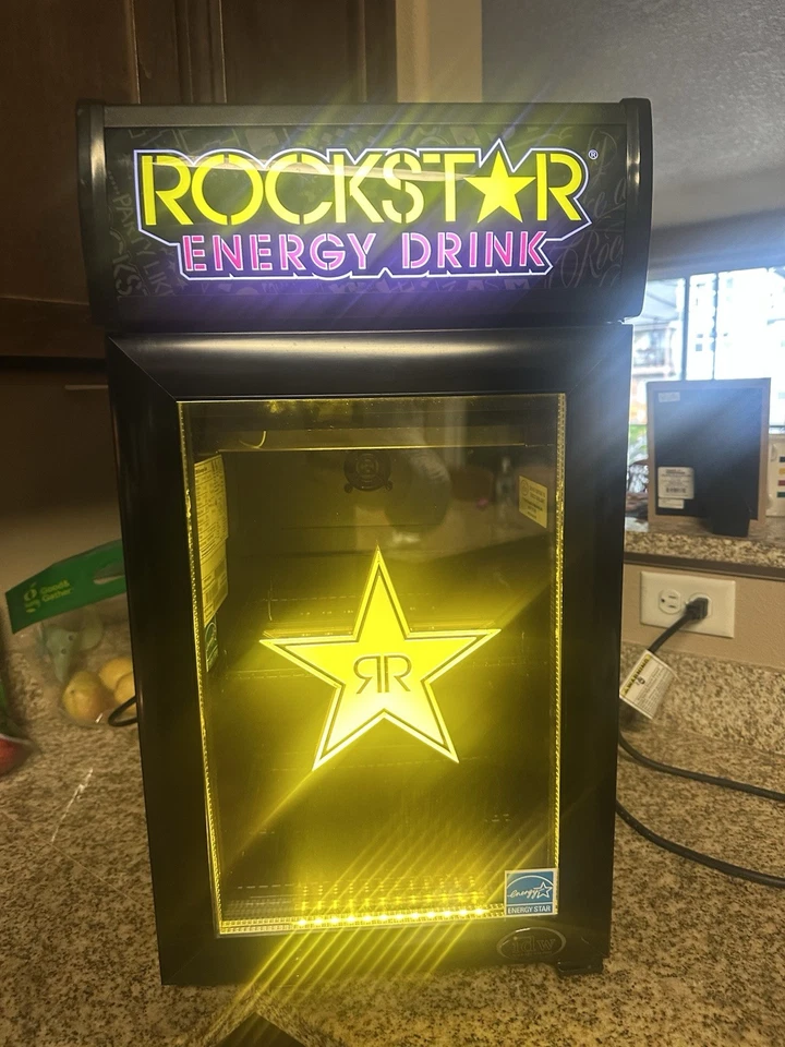 Rockstar Energy Drink Promo Mini Nevera Refrigerador Potencia/Luces Probadas Foto 1 de 4