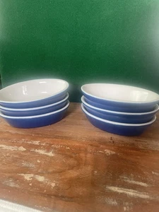 Vintage Hall #550 blau OVAL EINZELNE KASSEROLLE Backformen 8 Unzen 6er Set USA - Bild 1 von 6