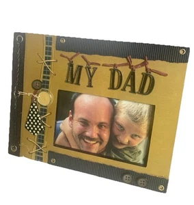Father’s Day Picture Frame “My Dad” For 4x6” Photo Scrapbook Theme Free Standing - Picture 1 of 8