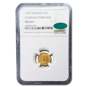 1903 Gold $1.00 Louisiana Purchase McKinley MS-67+ NGC CAC - Picture 1 of 3