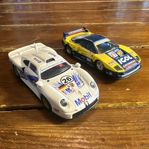 1/32 SLOT CAR SCX PORSCHE 911 GT1 MOBILE #26 & Ferrari F-40 Lot Of 2 Works - Picture 1 of 11