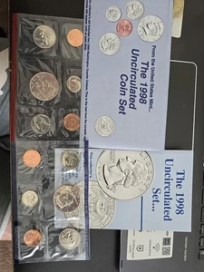 1998 US Mint Set 10 Coin Uncirculated Set Complete Philadelphia & Denver W/ OGP - Picture 1 of 9