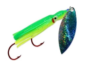 Mack's Pee Wee Spinner 2" Pre Rigged Hoochie Fishing Lure Green Gator - Picture 1 of 1