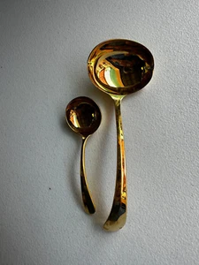Garrett Vintage Serving 2 Ladles Goldtone Hallmarks 108 grams - Picture 1 of 8