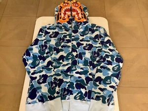 Auténtico a Bathing Ape Bape ABC Camuflaje Tigre Cremallera Completa Sudadera con Capucha Azul Hombre’s 2xl Nuevo - Imagen 1 de 11