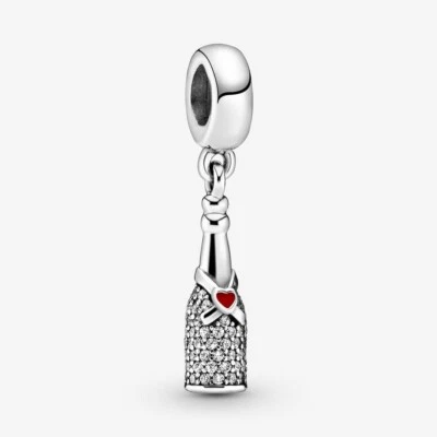 Brand New Pandora ALE S925 Silver Sparkling Wine Bottle Dangle Charm — 第 1/4 张图片