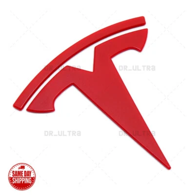 Tesla Model 3 Rear Luggage Lid T Nameplate Logo Badge Emblem Sport Red OEM ABS - Изображение 1 из 4