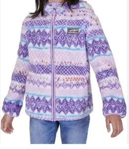 Eddie Bauer Kids Quest Plush Sherpa Fleece Pink & Purple Hooded Jacket S-L-14-16 - Picture 1 of 5