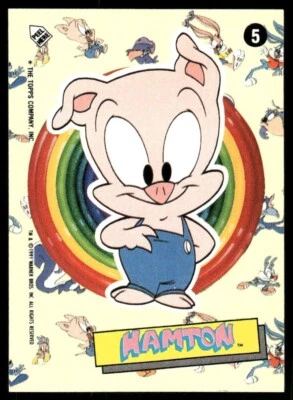Hamton Tiny Toons 1991 Cartoon Topps Sticker Card #5 (NM) - Image 1 of 2