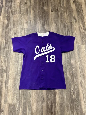 Vintage 18 Kansas State Wildcats NCAA Baseball Button Up Jersey Size XL Cover