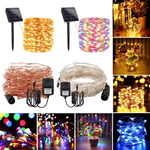 Solar/Battery /Plug in LED Fairy String Lights Outdoor Garden Wedding Party Xmas - Picture 1 of 21
