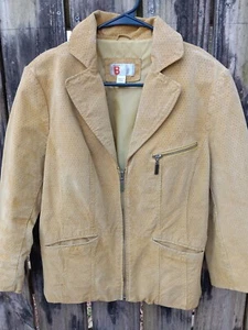 Bernardo Tan Suede Jacket Women's L - Picture 1 of 5